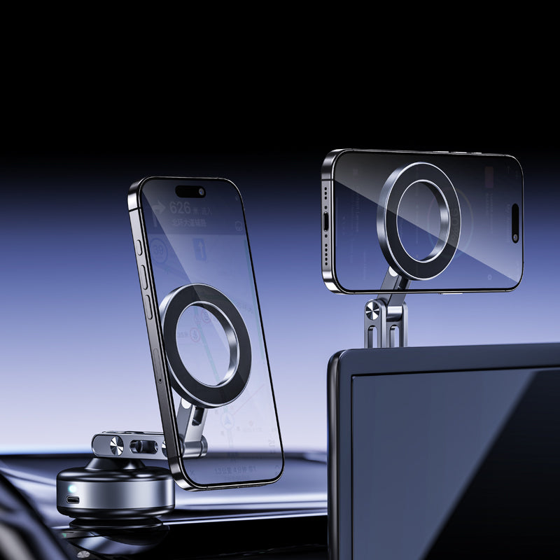 Armor King Electric Vacuum Suction Magnetic Phone Mount 3-Axis Foldable Car Navigation Bracket