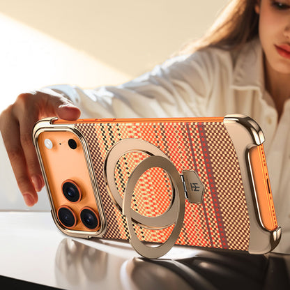 Armor King Artistic MagSafe Borderless Pivot Ring Stand Case Cover