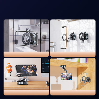 Armor King Vacuum Suction Magnetic Phone Mount 3-Axis Foldable Car Navigation Bracket