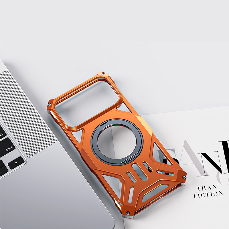 Armor King Hegemony MagSafe Pivot Ring Stand Aluminum Alloy Metal Case Cover