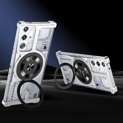 iy Bicolor Armor MagSafe Aluminum Alloy Kickstand Shockproof Metal Case Cover