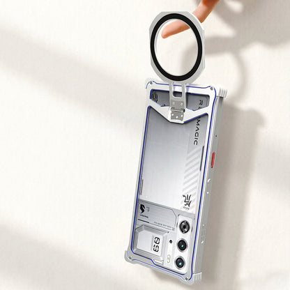 iy Bicolor Iron Palm MagSafe Aluminum Alloy Kickstand Shockproof Metal Case Cover