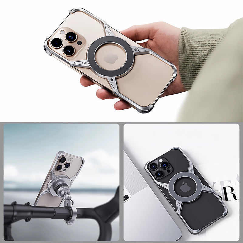 Armor King Magnetic iPhone Holder with Protective Case Bicycle Navigation Bracket Motorcycle Riding Mount