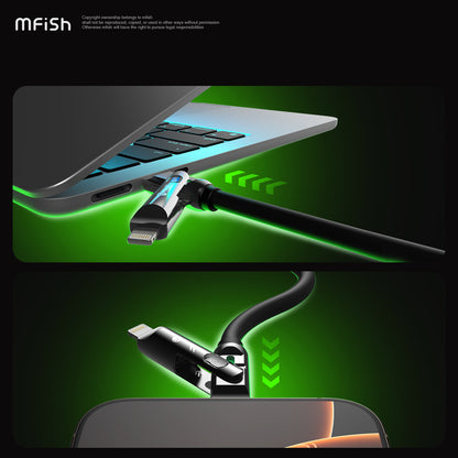 Mfish Armored Dragon III 240W USB-A+Type-C to Lightning+Type-C 4-in-1 Data Cable Charging Line