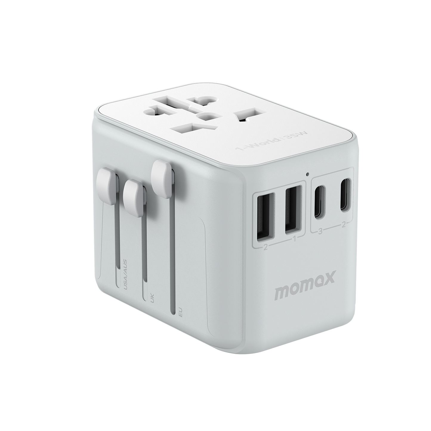 MOMAX 1-World PD 35W 5-Port + AC Charger Travel Adapter