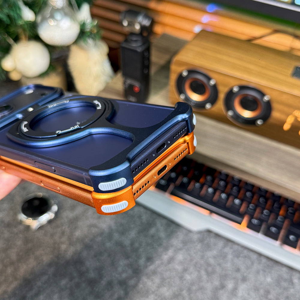 Armor King Trophy MagSafe Pivot Ring Stand Air Cushion Metal Case Cover