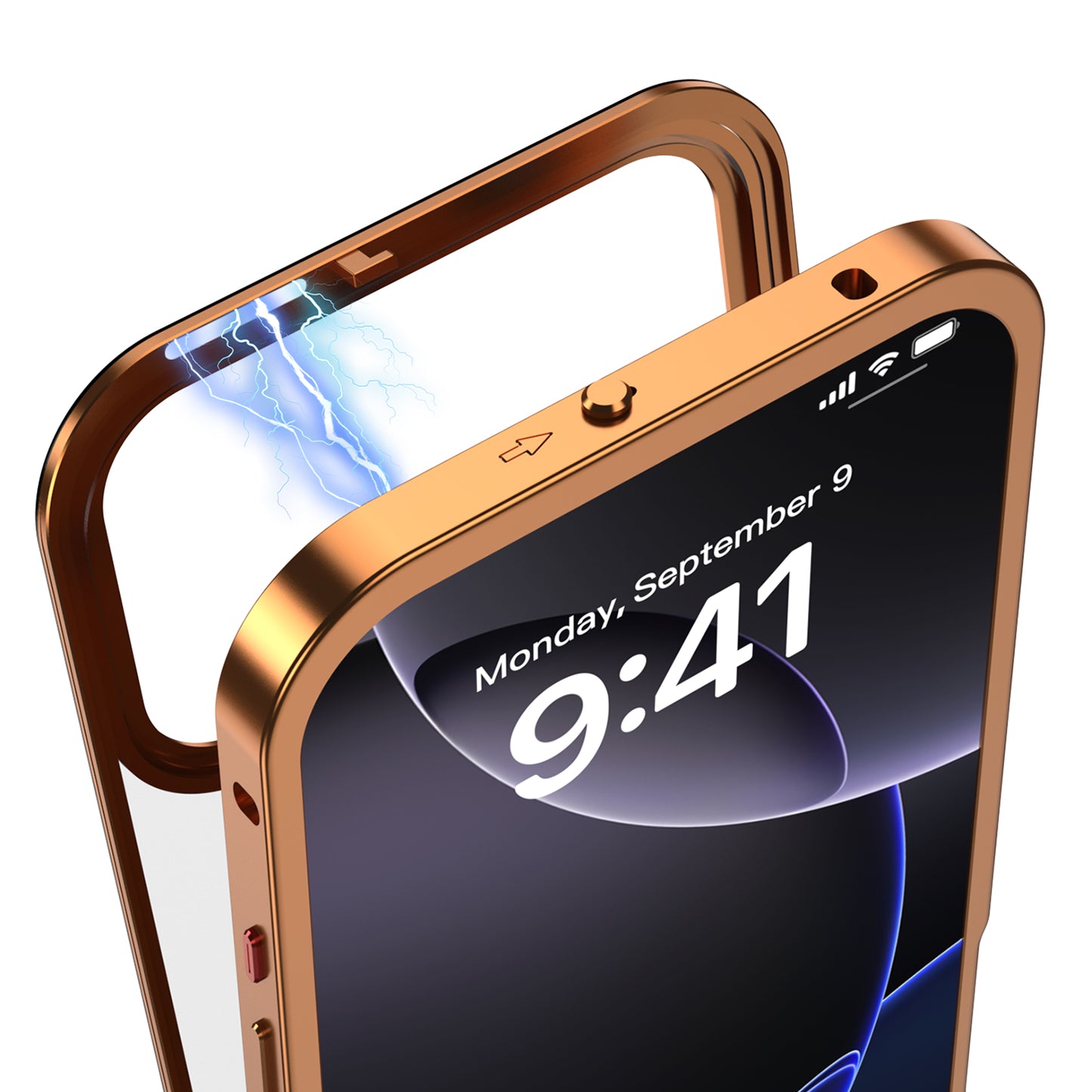 Armor King MagSafe Elastic Buckle Heat Dissipation Metal Bumper Frosted Acrylic Back Case Cover