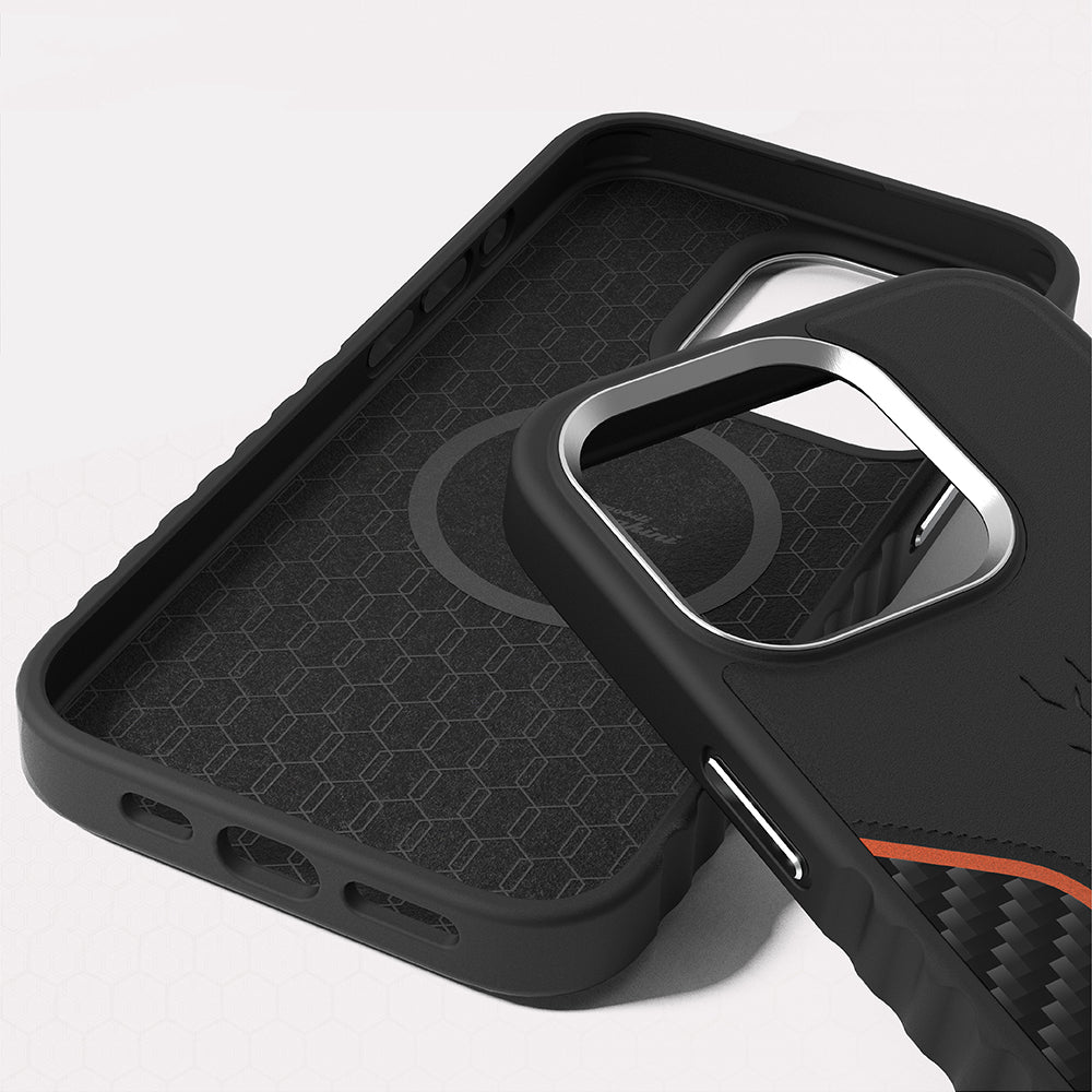 Lamborghini Genuine Leather Carbon Fiber Phone Case - Huracan D21