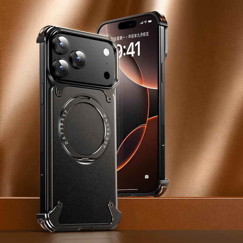 Oatsbasf MagSafe 360° Rotatable Magnetic Ring Stand Air Cushion Metal Case Cover