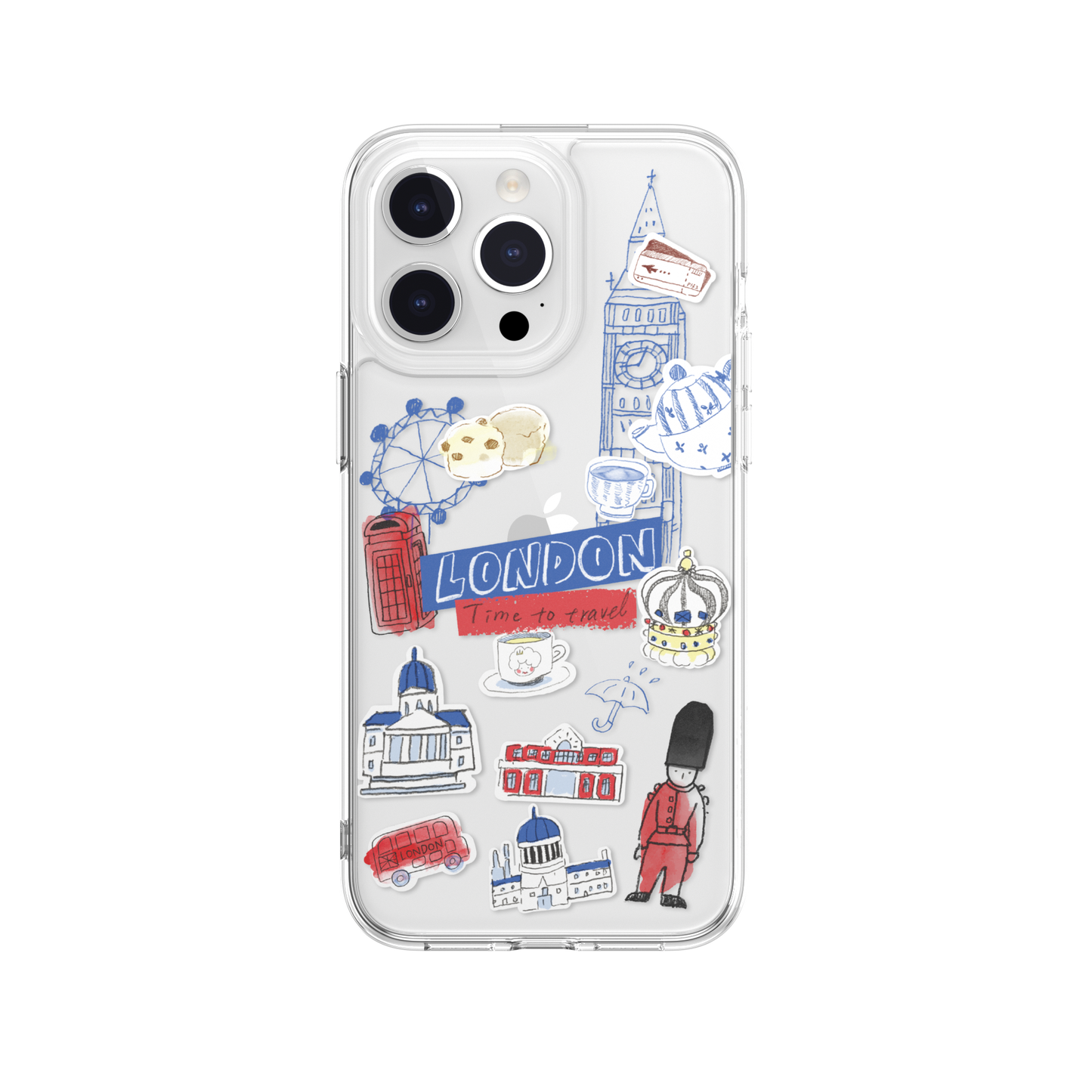 SwitchEasy City Hand-drawn Print AirBarrier Shockproof Clear Case Cover