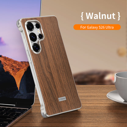 Armor King MagSafe Walnut Wood Back Bezel-less Metal Case Cover