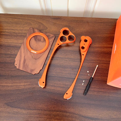 Armor King Stoat Bezel-less MagSafe Pivot Ring Stand Walnut Wood Metal Case Cover