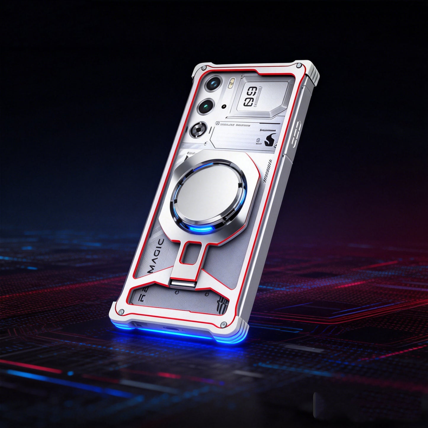 iy Bicolor Iron Palm MagSafe Aluminum Alloy Kickstand Shockproof Metal Case Cover