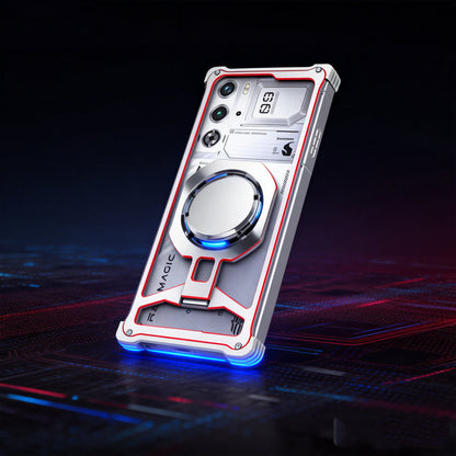 iy Bicolor Iron Palm MagSafe Aluminum Alloy Kickstand Shockproof Metal Case Cover