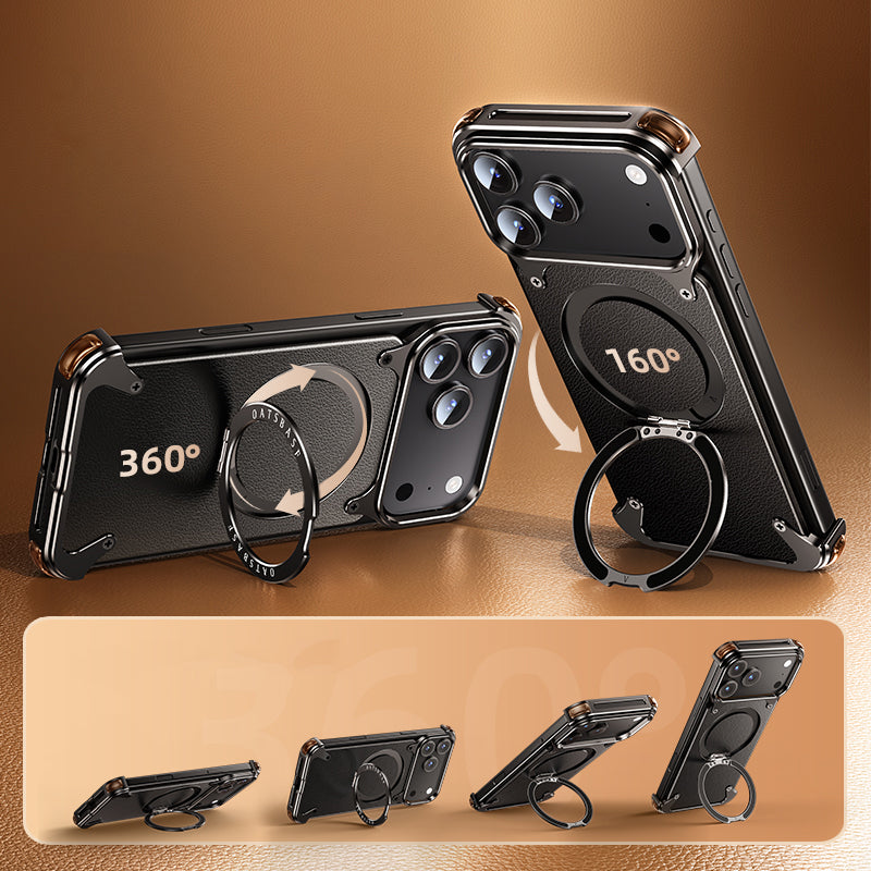 Oatsbasf MagSafe 360° Rotatable Magnetic Ring Stand Air Cushion Metal Case Cover