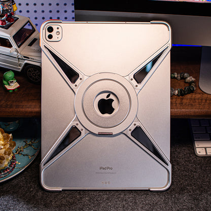 Amor King X 360° Magsafe Pivot Ring Stand True Air Shockproof Metal Alloy Case for Apple iPad