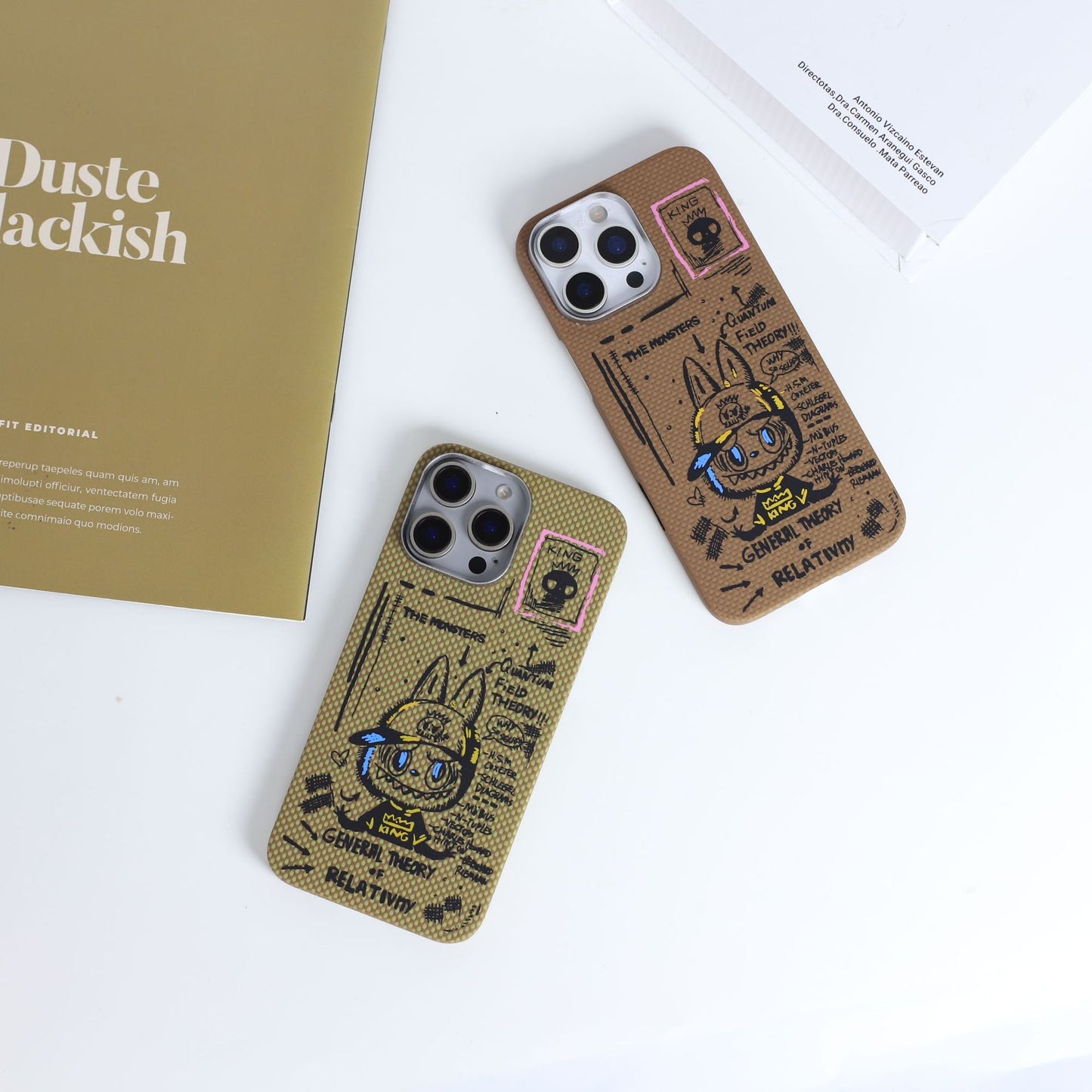 Armor King Labubu Graffiti Luxury Pure Aramid Fiber MagSafe Case Cover