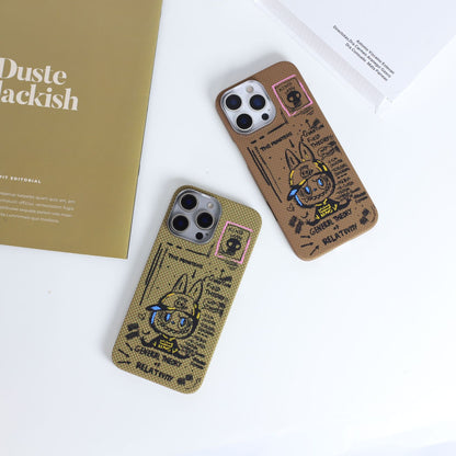 Armor King Labubu Graffiti Luxury Pure Aramid Fiber MagSafe Case Cover