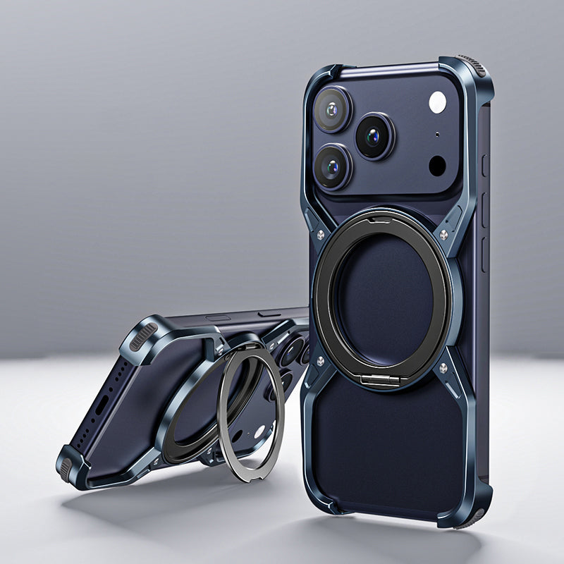Armor King Alien X Frame MagSafe Pivot Ring Stand Air Cushion Metal Case Cover