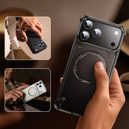 Oatsbasf MagSafe 360° Rotatable Magnetic Ring Stand Air Cushion Metal Case Cover