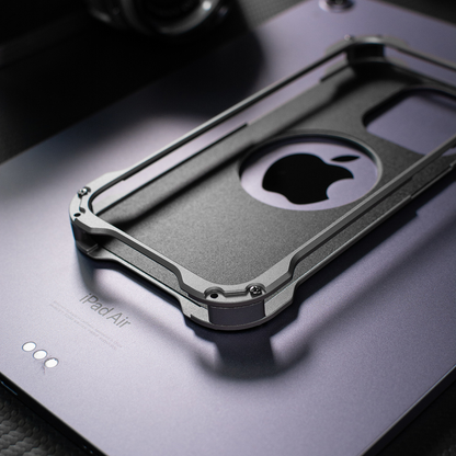 R-Just Black Hole Shockproof Aluminum Shell Metal Case with Lens Protector