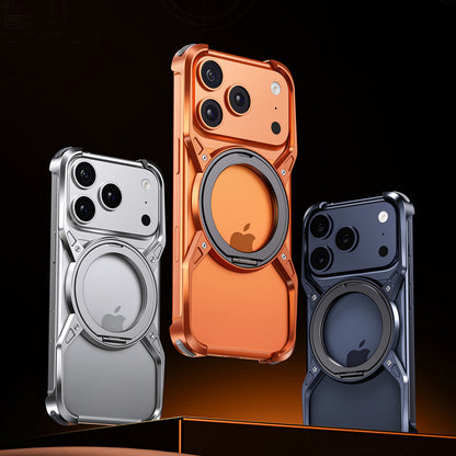 Armor King Alien X Frame MagSafe Pivot Ring Stand Air Cushion Metal Case Cover