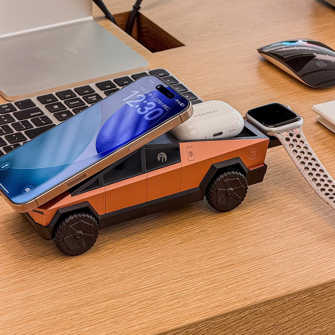 Armor King CyberDock 3-in-1 Wireless Charger + Car Model Ornament + Stand