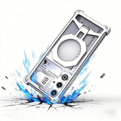 iy Bicolor Iron Palm MagSafe Aluminum Alloy Kickstand Shockproof Metal Case Cover