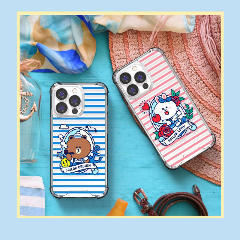 Line Friends Let's Set Sail Clear Air Cushion Reinforced Case Cover