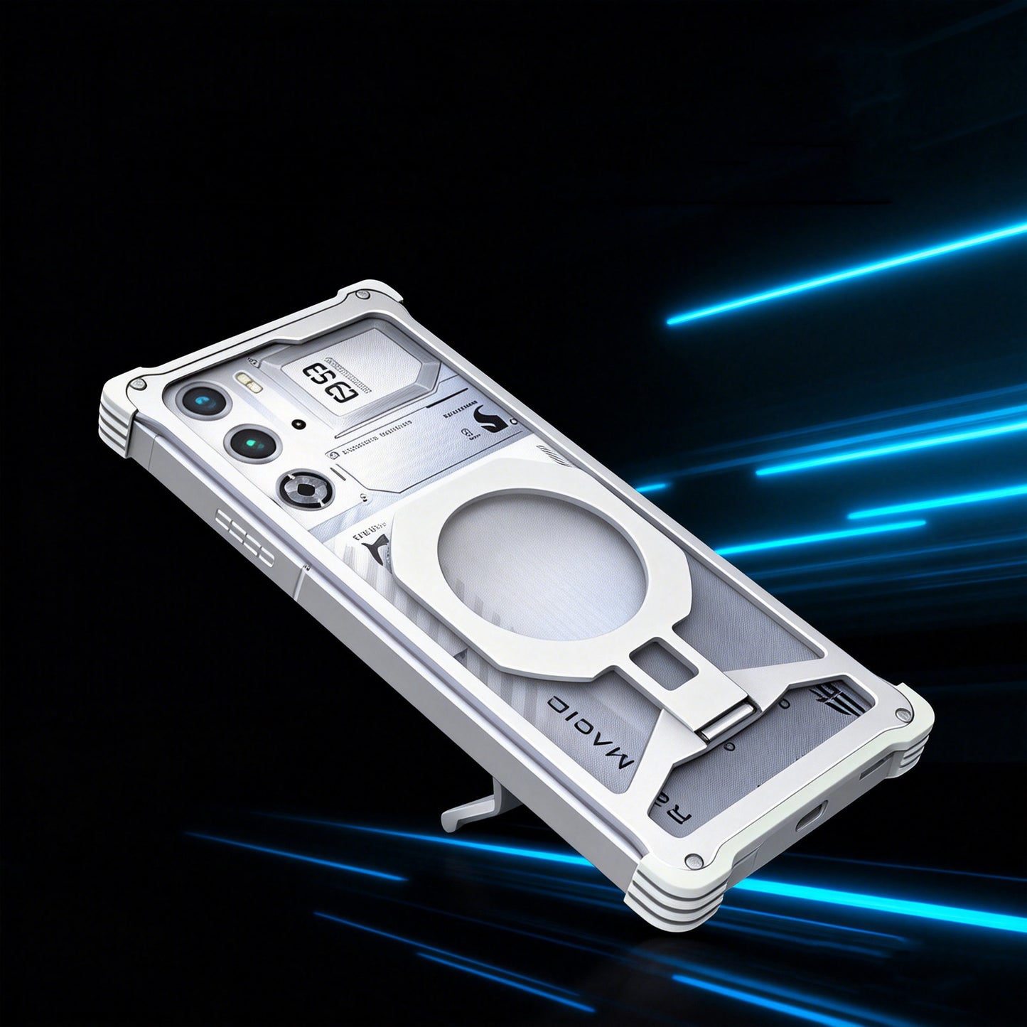 iy Bicolor Iron Palm MagSafe Aluminum Alloy Kickstand Shockproof Metal Case Cover