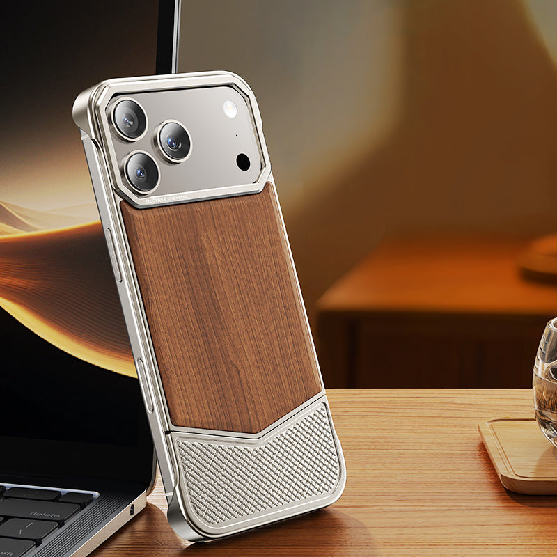 Oatsbasf MagSafe Metal+Wood Extraordinary Sliding Case Cover