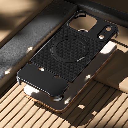 Armor King Bezel-less Leatherette Back Air Cushion MagSafe Metal Case Cover