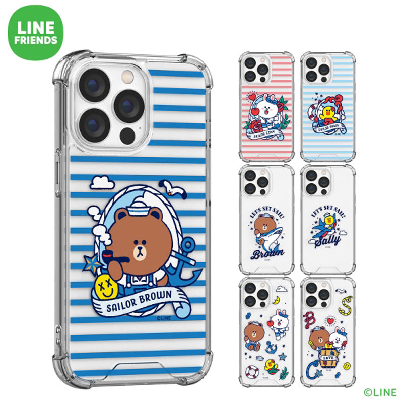 Line Friends Let's Set Sail Clear Air Cushion Reinforced Case Cover