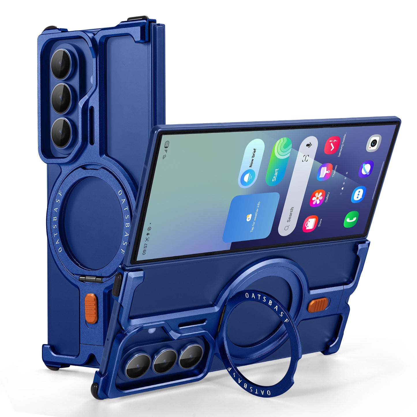 Oatsbasf New π MagSafe Pivot Ring Stand Air Cushion Minimalist Frameless Metal Case Cover