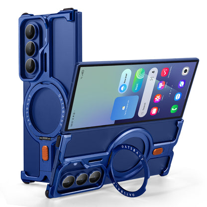 Oatsbasf New π MagSafe Pivot Ring Stand Air Cushion Minimalist Frameless Metal Case Cover