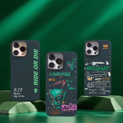 Oatsbasf Luxury Pure Aramid Fiber Luminous MagSafe Case Cover