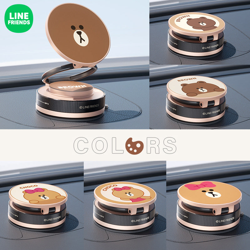 Line Friends Vacuum Suction Magnetic Folding Mount Phone Holder Navigation Bracket