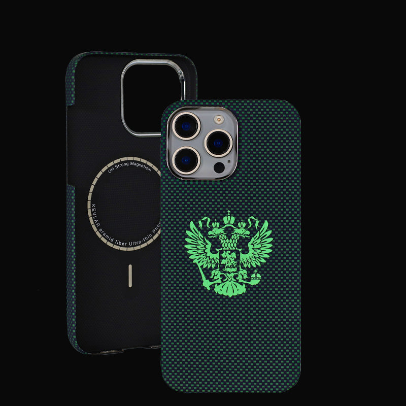 Oatsbasf Luxury Pure Aramid Fiber Luminous MagSafe Case Cover