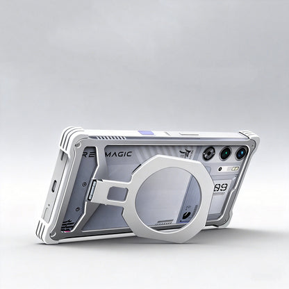 iy Bicolor Iron Palm MagSafe Aluminum Alloy Kickstand Shockproof Metal Case Cover