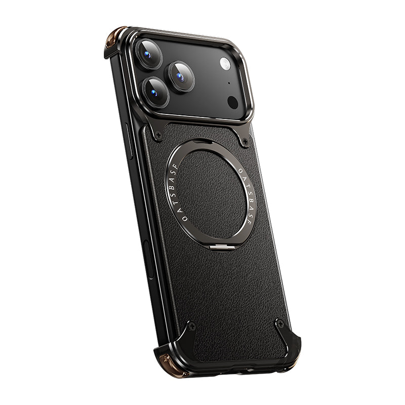 Oatsbasf MagSafe 360° Rotatable Magnetic Ring Stand Air Cushion Metal Case Cover