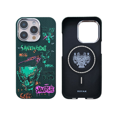 Oatsbasf Luxury Pure Aramid Fiber Luminous MagSafe Case Cover