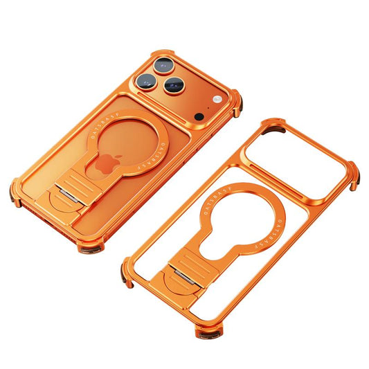 Oatsbasf JianLi MagSafe Kickstand Air Cushion Minimalist Frameless Metal Case Cover