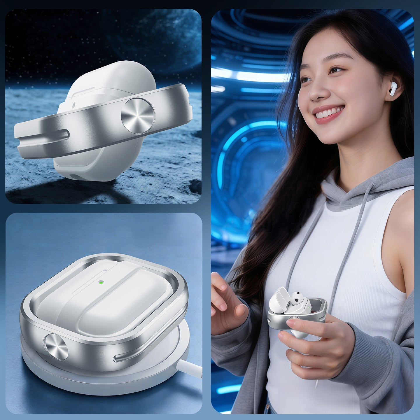 Oatsbasf Optical Spin 360° Rotating Stress-Relieving Apple AirPods Charging Case Cover