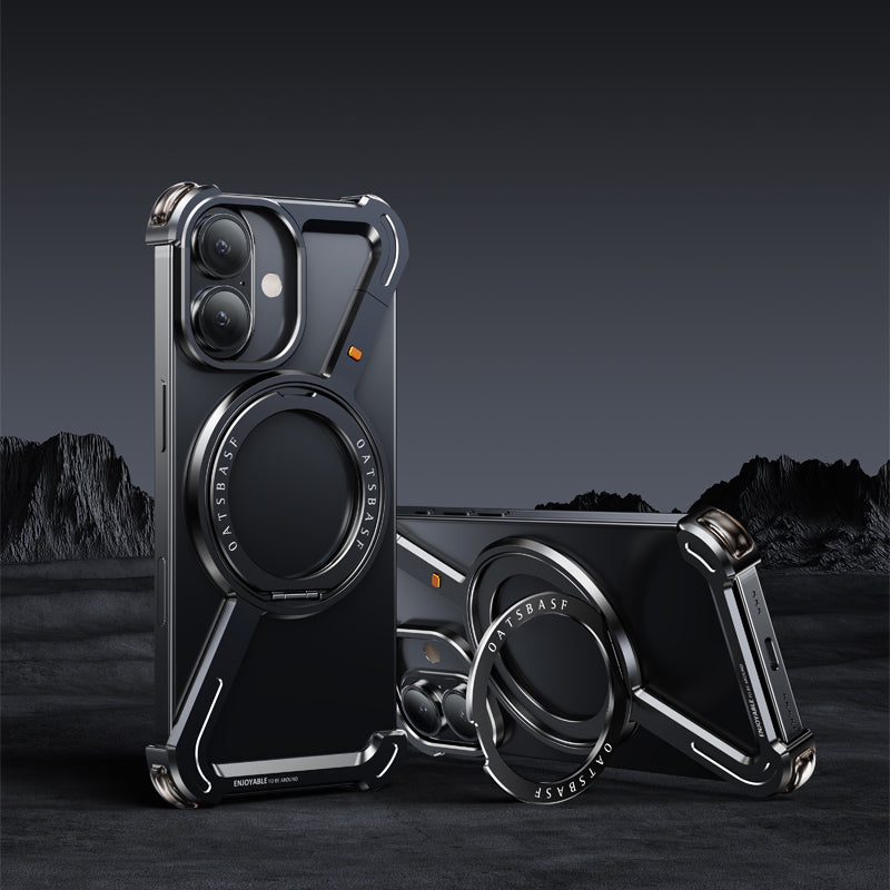 Oatsbasf Z MagSafe Pivot Ring Stand Air Cushion Metal Case Cover