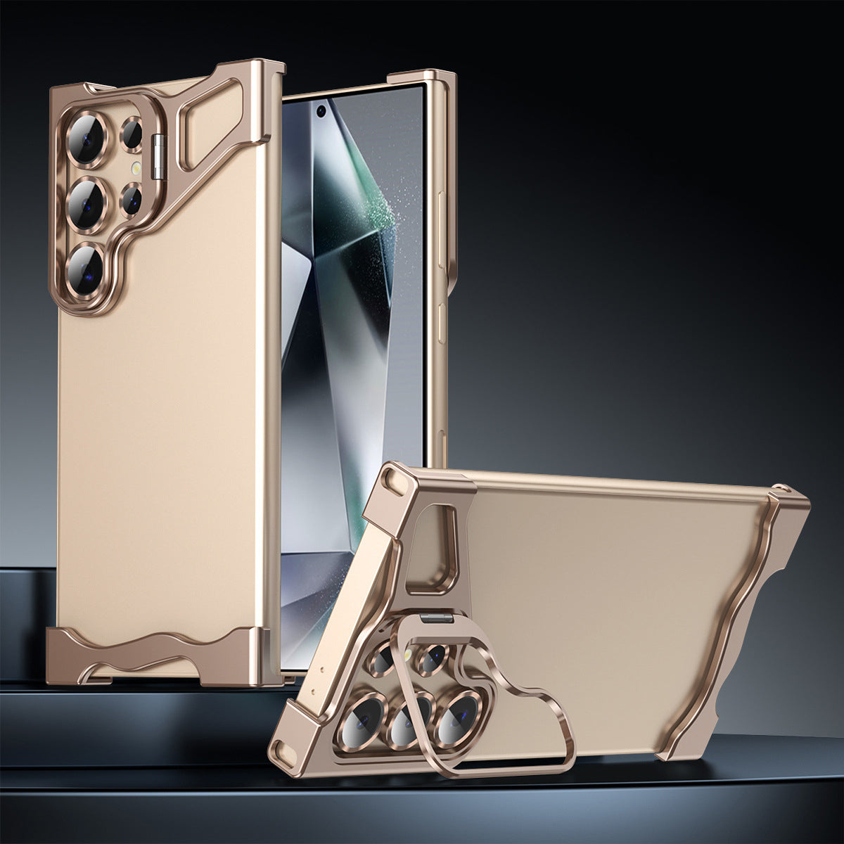 Armor King Wing Skeleton Lens Stand Frameless Anti-fall Metal Case Cover