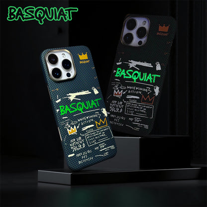 Oatsbasf Luxury Pure Aramid Fiber Luminous MagSafe Case Cover