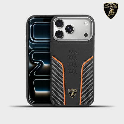 Lamborghini MagSafe Genuine Leather Carbon Fiber Phone Case - Huracan D21