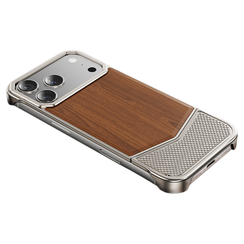 Oatsbasf MagSafe Metal+Wood Extraordinary Sliding Case Cover