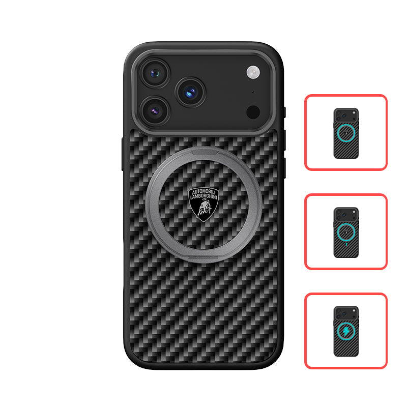 Lamborghini MagSafe 360° Stand  Carbon Fiber Phone Case - TE D1