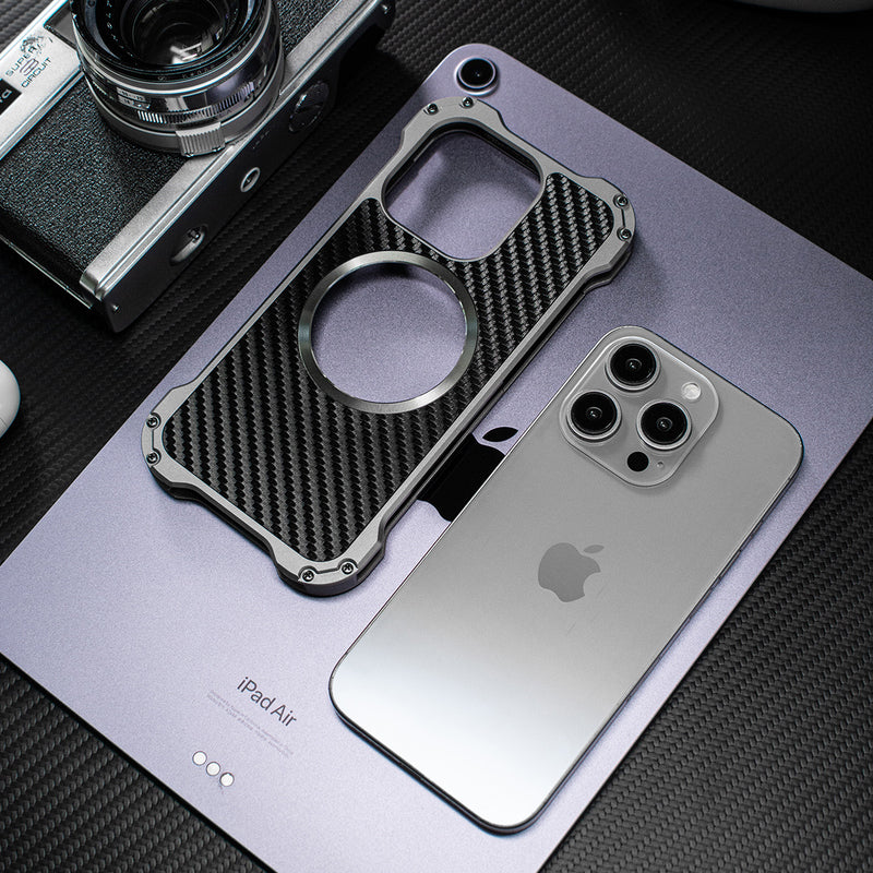 R-Just Black Hole Shockproof Aluminum Shell Metal Case with Lens Protector